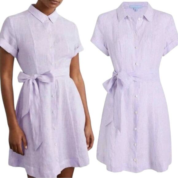 NWT Hill House The Laura Linen Lilac Button-Up Dress Size XS - Picture 9 of 10